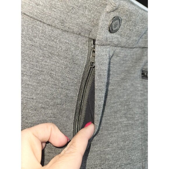 Athleta Ponte Moto 2.0 Legging Pants Zippers Skinny Ankle Mid Rise Women 10 Gray - Picture 14 of 16
